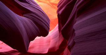 Focus on an alternative Antelope Canyon view