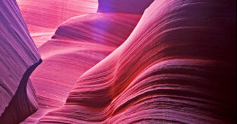 Lower Antelope Canyon as viewed within a slot canyon