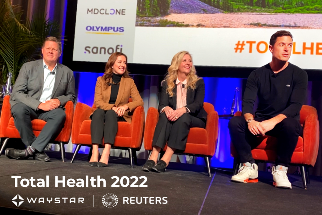 Reuters Total Health panel featuring Waystar's Matt Hawkins, Missy Miller, Heather Kawamoto, Ric Sinclair