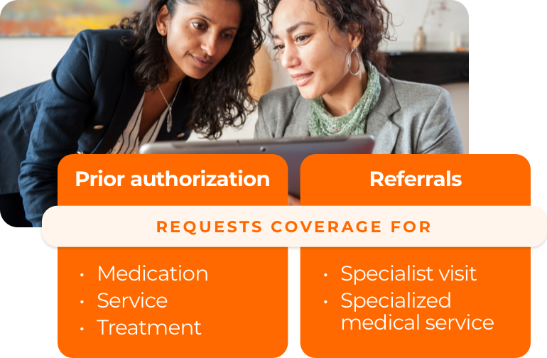 Prior authorization vs. Referrals chart. 