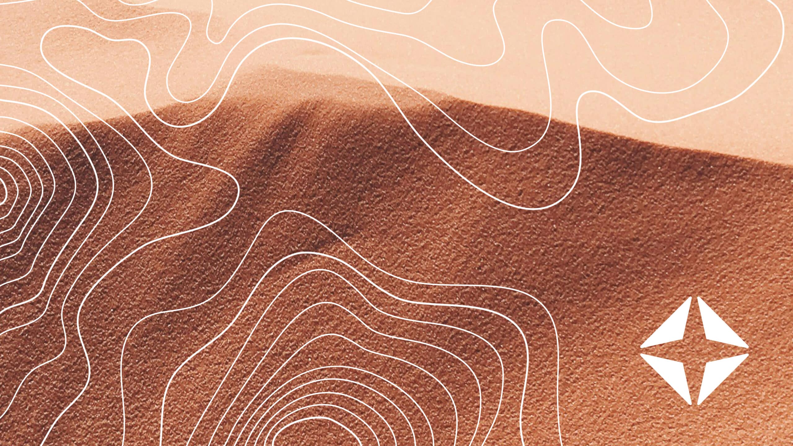 Nature image with topographic lines and the waystar icon