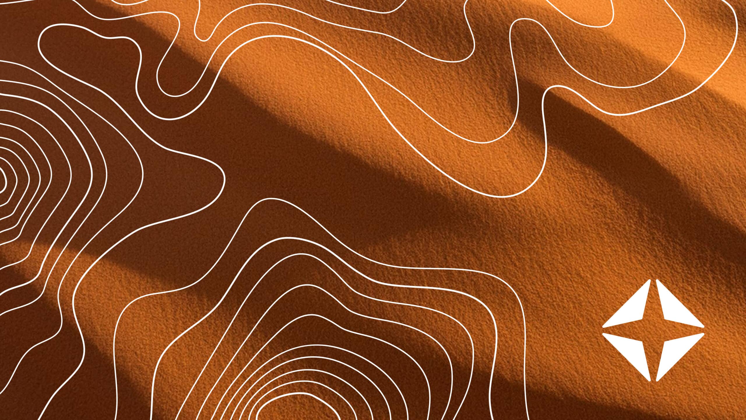 Nature image with topographic lines and the waystar icon